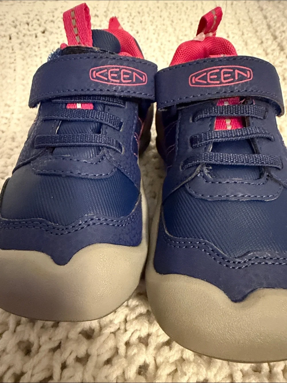 KEEN Kids Navy and Pink Velcro Sneakers